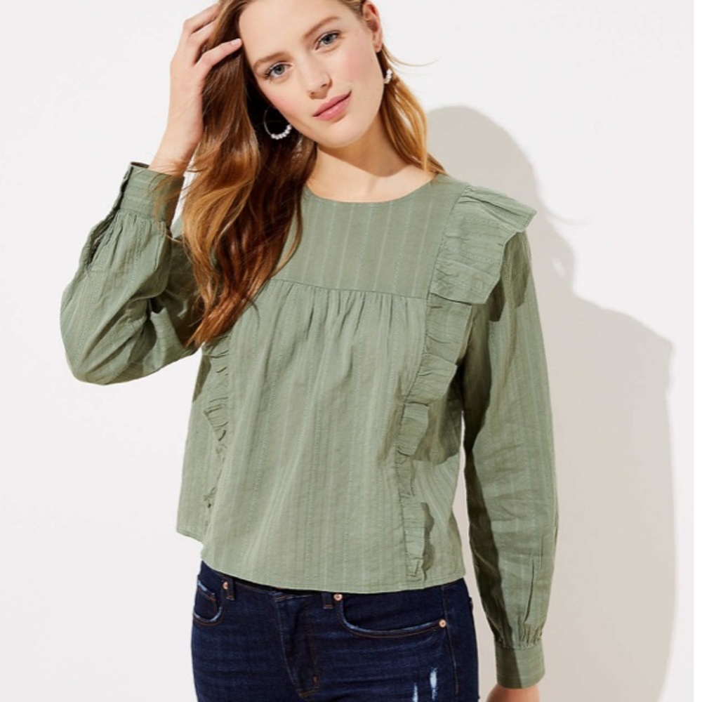 Loft | Ruffle Cropped Blouse